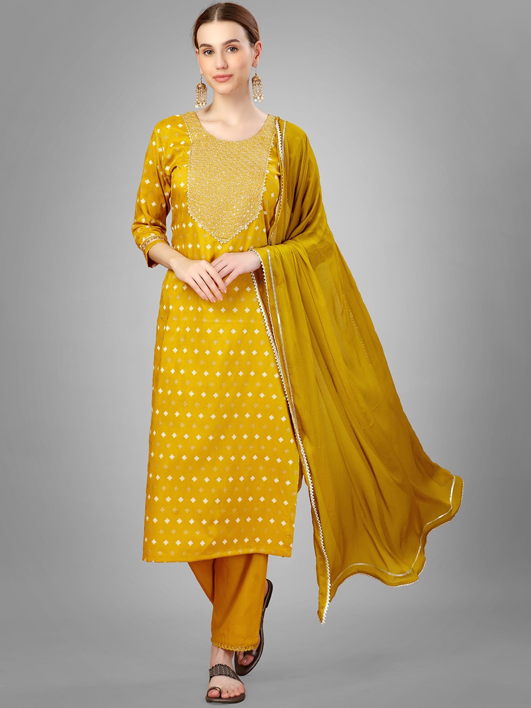 ksevencreation Women Ethnic Motifs Embroidered Regular Thread Work Kurta with Churidar & With Dupatta, Yellow
ksevencreation Women Ethnic Motifs Embroidered Regular Thread Work Kurta with Churidar & With Dupatta, Yellow