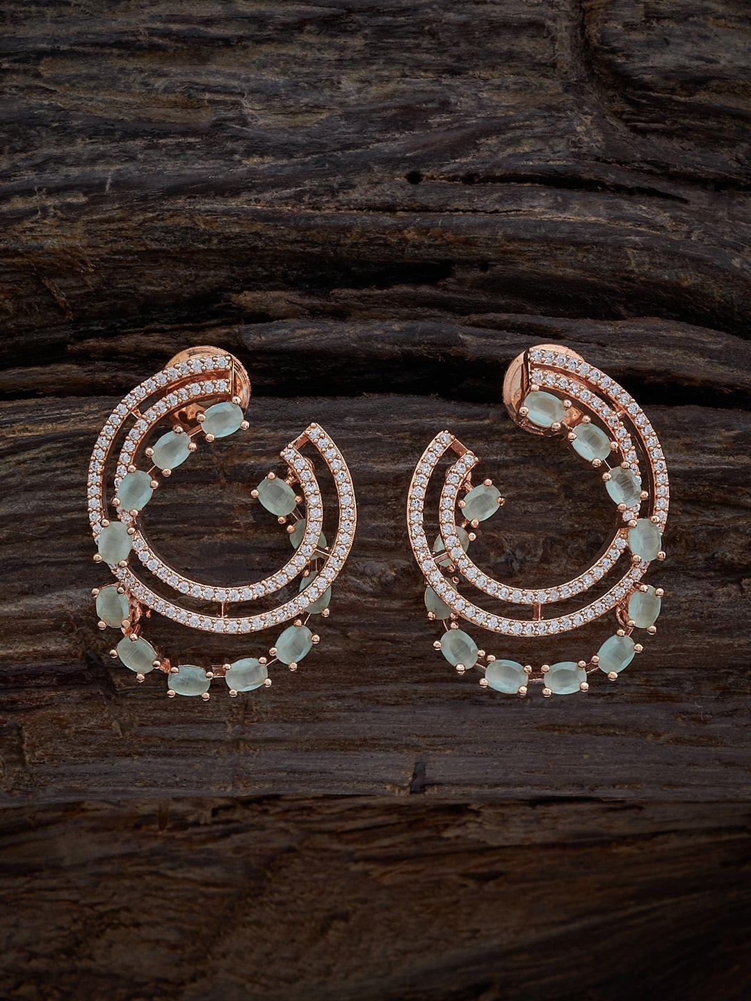 Kushal's Fashion Jewellery Rose Gold-Plated Contemporary Half Hoop Earrings, Sea green
Kushal's Fashion Jewellery Rose Gold-Plated Contemporary Half Hoop Earrings, Sea green