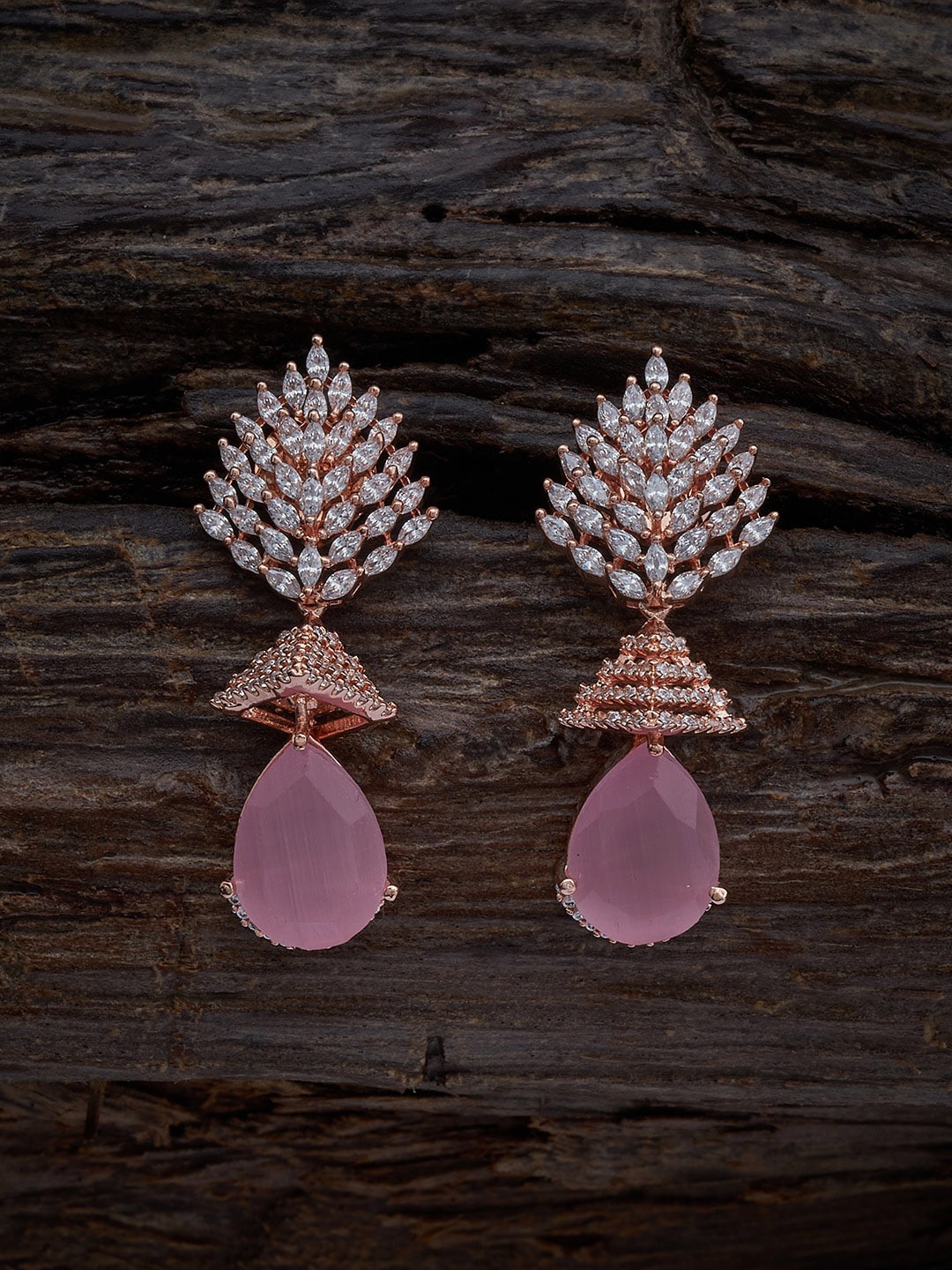 Kushal's Fashion Jewellery Rose Gold-Plated CZ Stone Studded Contemporary Drop Earrings, Pink
Kushal's Fashion Jewellery Rose Gold-Plated CZ Stone Studded Contemporary Drop Earrings, Pink