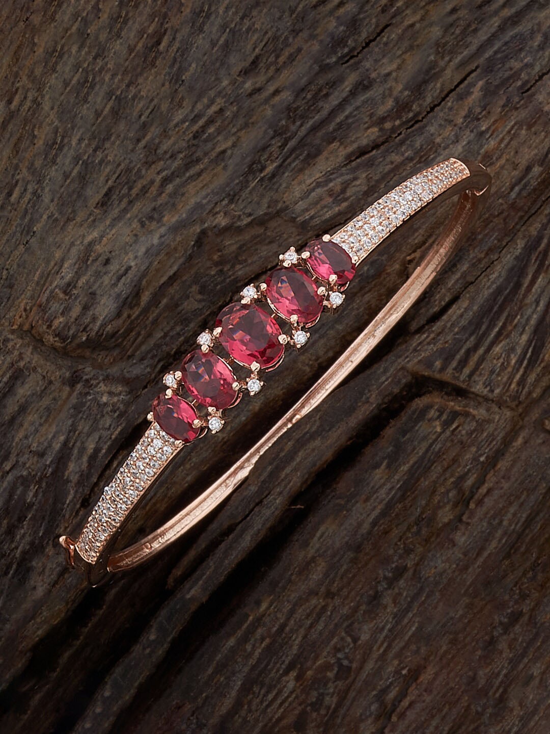 Kushal's Fashion Jewellery Women Cubic Zirconia Rose Gold-Plated Kada Bracelet, Red
Kushal's Fashion Jewellery Women Cubic Zirconia Rose Gold-Plated Kada Bracelet, Red