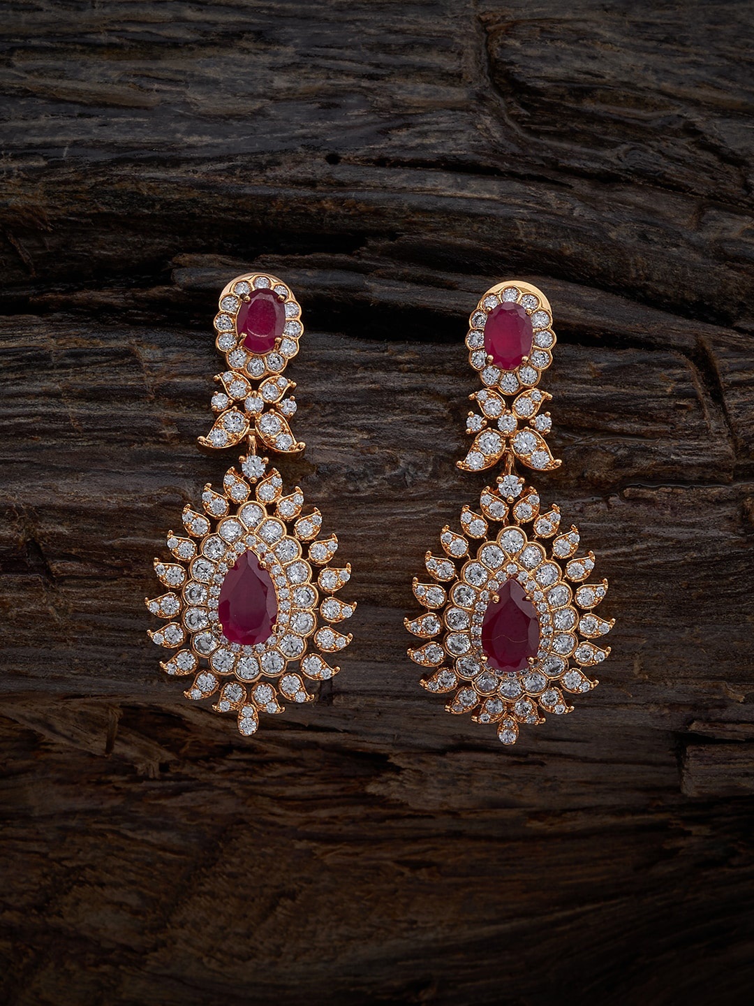 Kushal's Fashion Jewellery Gold-Plated Cubic Zirconia Studded Contemporary Drop Earrings, Red
Kushal's Fashion Jewellery Gold-Plated Cubic Zirconia Studded Contemporary Drop Earrings, Red