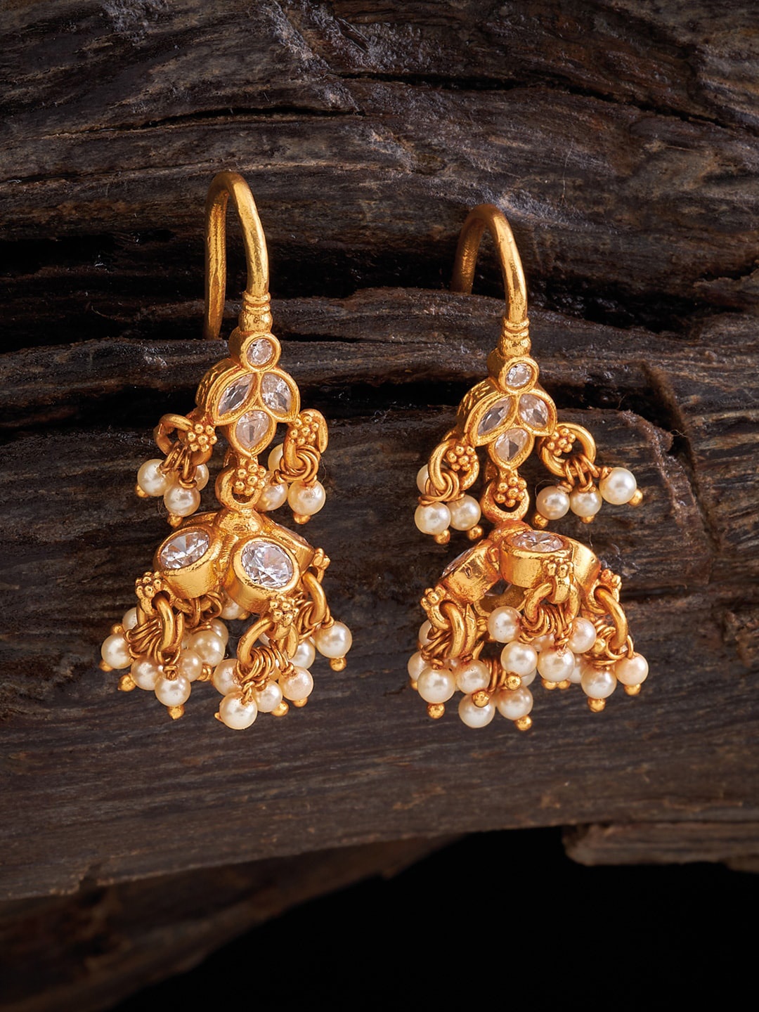Kushal's Fashion Jewellery 92.5 Pure Silver Gold-Plated Dome Shaped Drop Earrings, White
Kushal's Fashion Jewellery 92.5 Pure Silver Gold-Plated Dome Shaped Drop Earrings, White