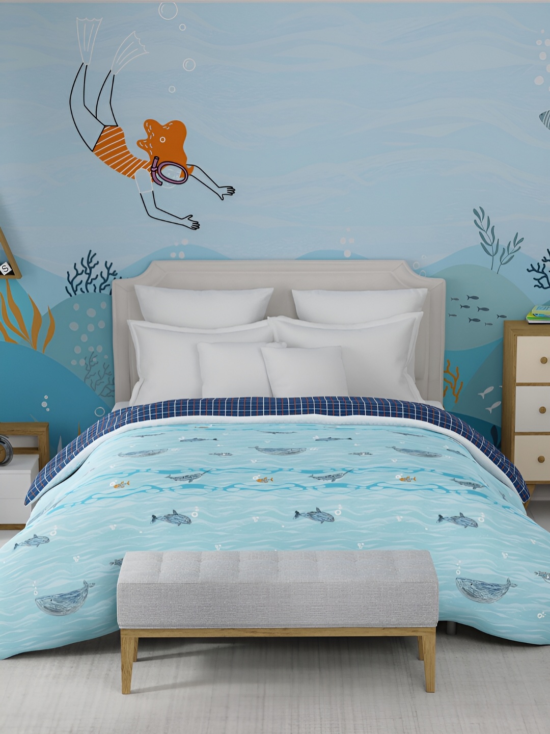 MYTRIDENT Blue & White Cartoon Characters Mild Winter 500 GSM Cotton Double Bed Comforter
MYTRIDENT Blue & White Cartoon Characters Mild Winter 500 GSM Cotton Double Bed Comforter