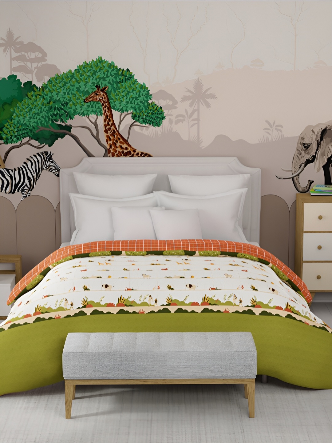MYTRIDENT Green & White Cartoon Characters Mild Winter 500 GSM Cotton Double Bed Comforter
MYTRIDENT Green & White Cartoon Characters Mild Winter 500 GSM Cotton Double Bed Comforter
