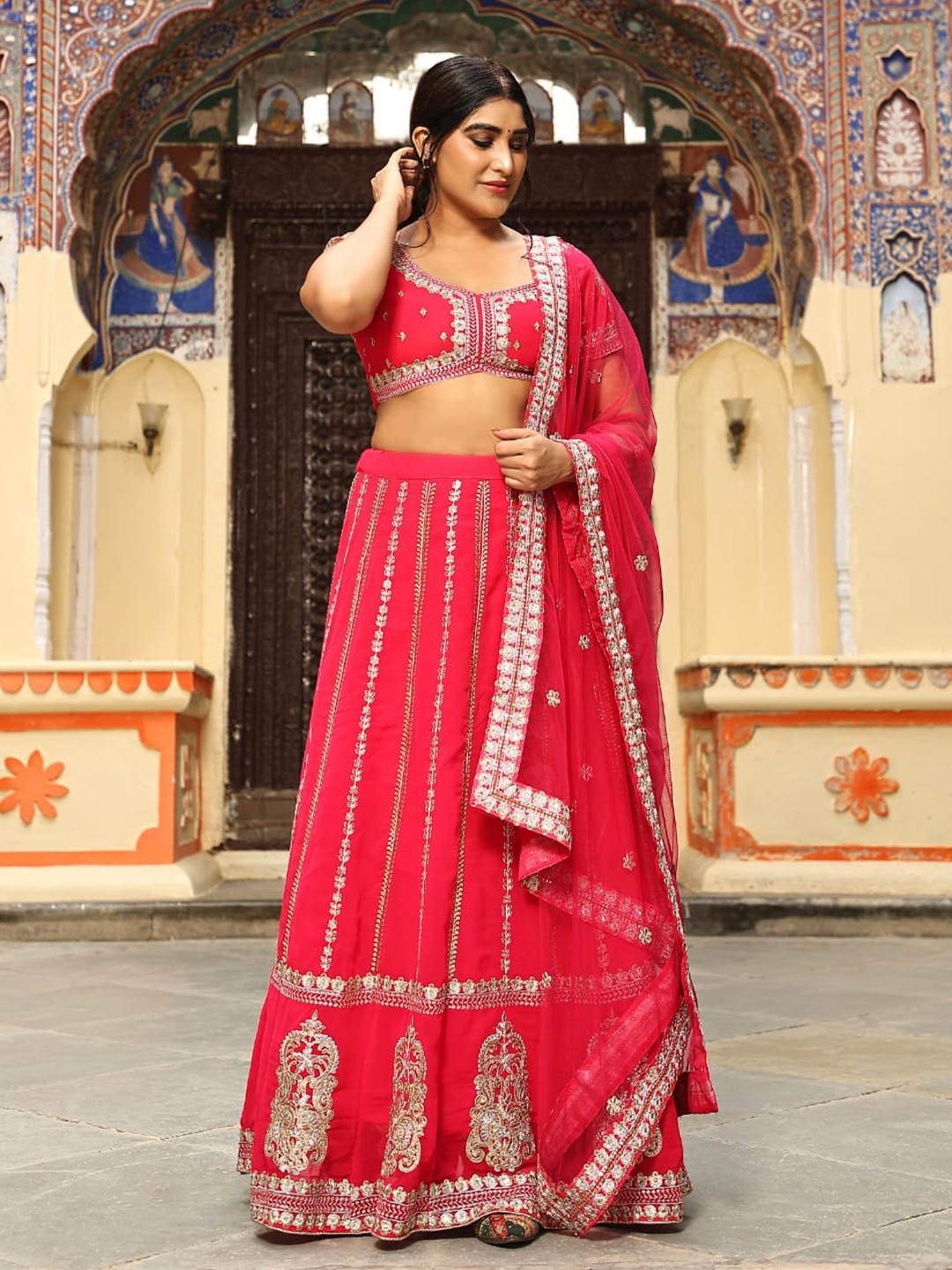 Rujave Embroidered Thread Work Semi-Stitched Lehenga & Unstitched Blouse With Dupatta, Pink
Rujave Embroidered Thread Work Semi-Stitched Lehenga & Unstitched Blouse With Dupatta, Pink