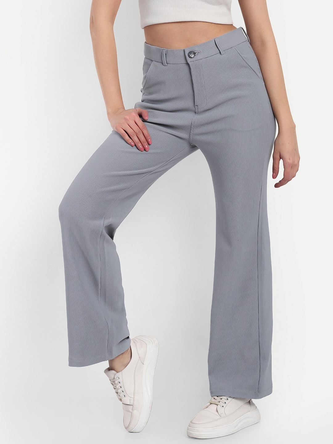 Next One Women Smart Straight Fit High-Rise Easy Wash Corduroy Parallel Trousers, Grey
Next One Women Smart Straight Fit High-Rise Easy Wash Corduroy Parallel Trousers, Grey