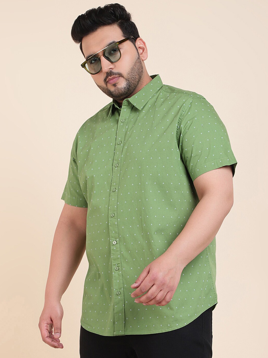 Sztori Classic Short Sleeves Spread Collar Cotton Opaque Printed Casual Shirt, Green
Sztori Classic Short Sleeves Spread Collar Cotton Opaque Printed Casual Shirt, Green