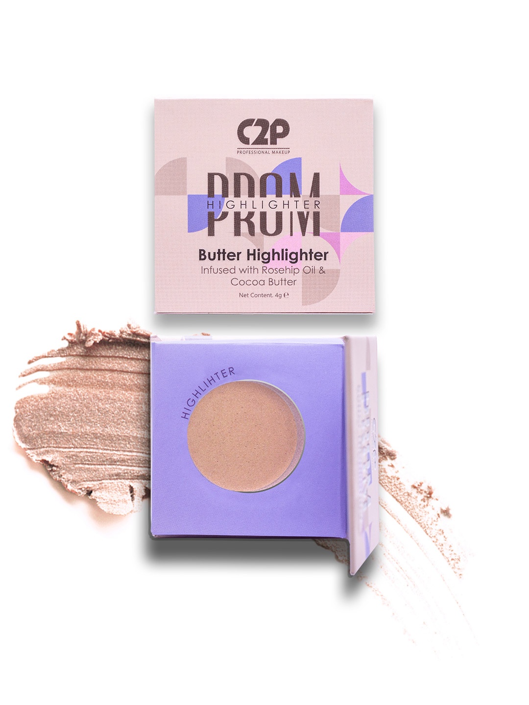 C2P PROFESSIONAL MAKEUP Pro Prom Butter Highlighter For Face Makeup-Rose Quartz 01-4g, Pink
C2P PROFESSIONAL MAKEUP Pro Prom Butter Highlighter For Face Makeup-Rose Quartz 01-4g, Pink