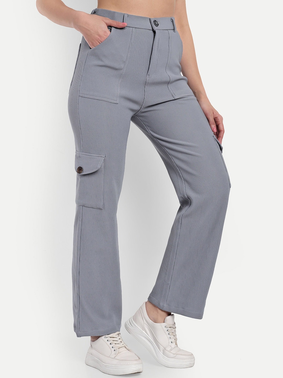 BROADSTAR Women Striped Smart Straight Fit High-Rise Easy Wash Corduroy Cotton Trouser, Grey
BROADSTAR Women Striped Smart Straight Fit High-Rise Easy Wash Corduroy Cotton Trouser, Grey