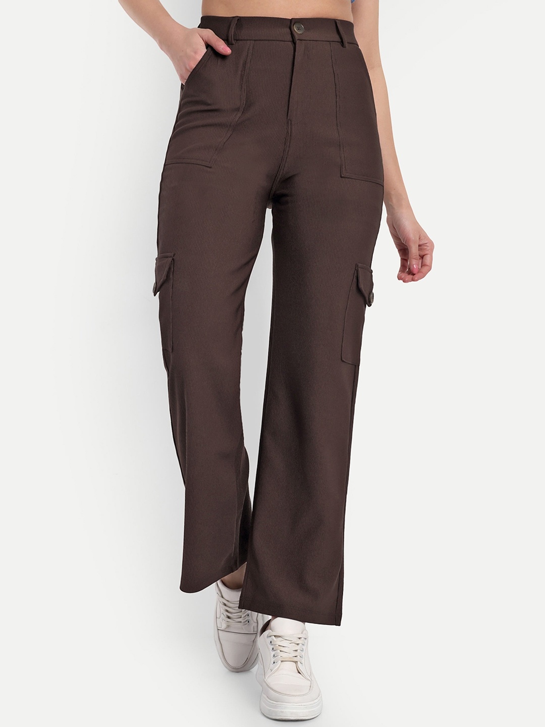 BROADSTAR Women Smart Straight Fit High-Rise Easy Wash Corduroy Cargos Cotton Trouser, Brown
BROADSTAR Women Smart Straight Fit High-Rise Easy Wash Corduroy Cargos Cotton Trouser, Brown