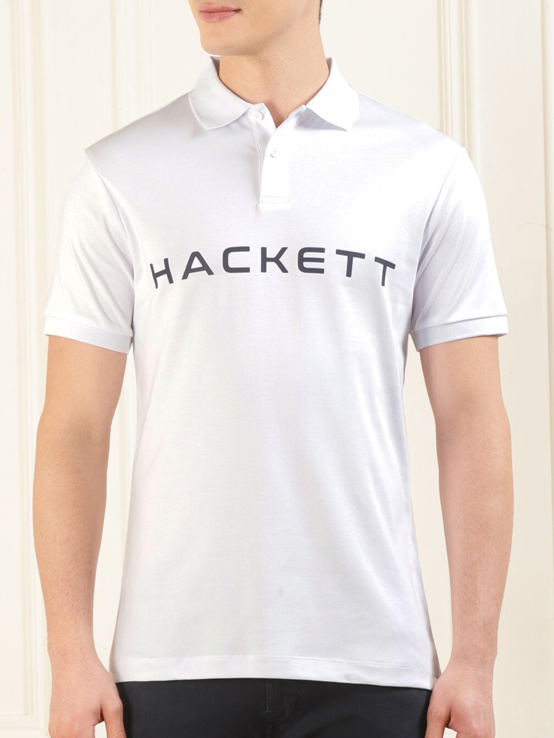 HACKETT LONDON Typography Printed Polo Collar Short Sleeves Cotton Casual T-shirt, White
HACKETT LONDON Typography Printed Polo Collar Short Sleeves Cotton Casual T-shirt, White