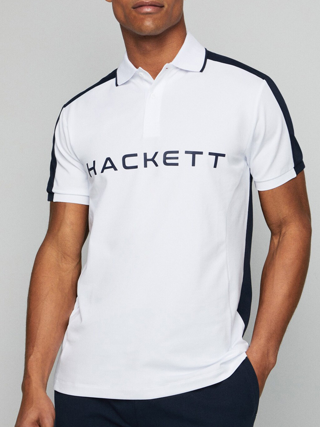 HACKETT LONDON Typography Printed Polo Collar Short Sleeves Cotton Casual T-shirt, White
HACKETT LONDON Typography Printed Polo Collar Short Sleeves Cotton Casual T-shirt, White