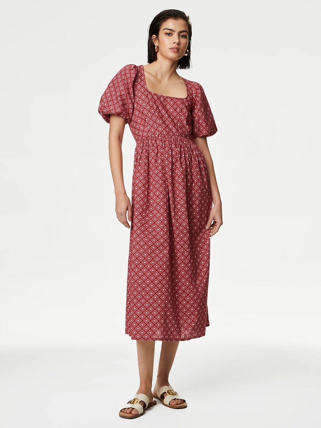Marks & Spencer Ethnic Motifs Printed Square Neck Short Sleeves Fit & Flare Midi Dress, Red
Marks & Spencer Ethnic Motifs Printed Square Neck Short Sleeves Fit & Flare Midi Dress, Red