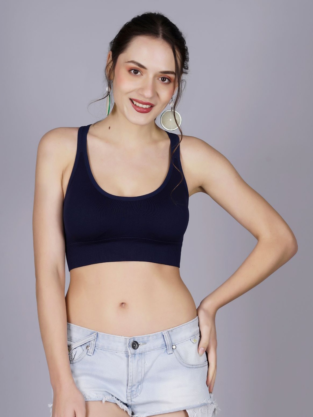 Fabme Full Coverage Removable Padding Workout Bra With All Day Comfort, Navy blue
Fabme Full Coverage Removable Padding Workout Bra With All Day Comfort, Navy blue