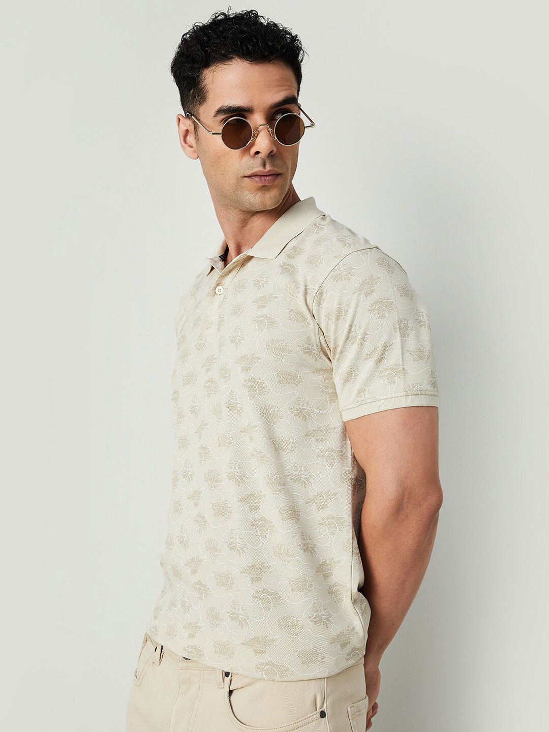 CODE by Lifestyle Abstract Printed Polo Collar Short Sleeves Cotton T-shirt, Beige
CODE by Lifestyle Abstract Printed Polo Collar Short Sleeves Cotton T-shirt, Beige