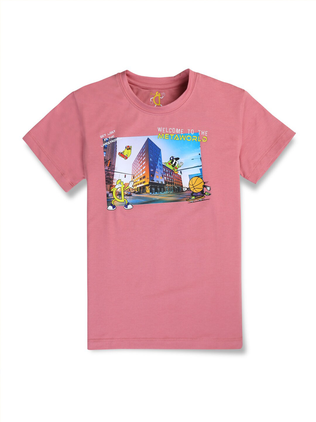 Gini and Jony Boys Round Neck Short Sleeves Graphic Printed Cotton Regular Fit T-shirt, Pink
Gini and Jony Boys Round Neck Short Sleeves Graphic Printed Cotton Regular Fit T-shirt, Pink
