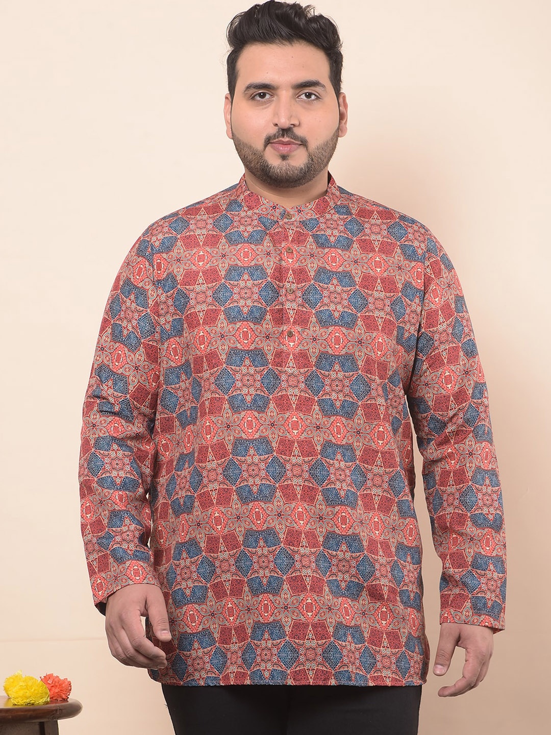 Sztori Plus Size Ethnic Motifs Printed Mandarin Collar Cotton Short Straight Kurta, Red
Sztori Plus Size Ethnic Motifs Printed Mandarin Collar Cotton Short Straight Kurta, Red