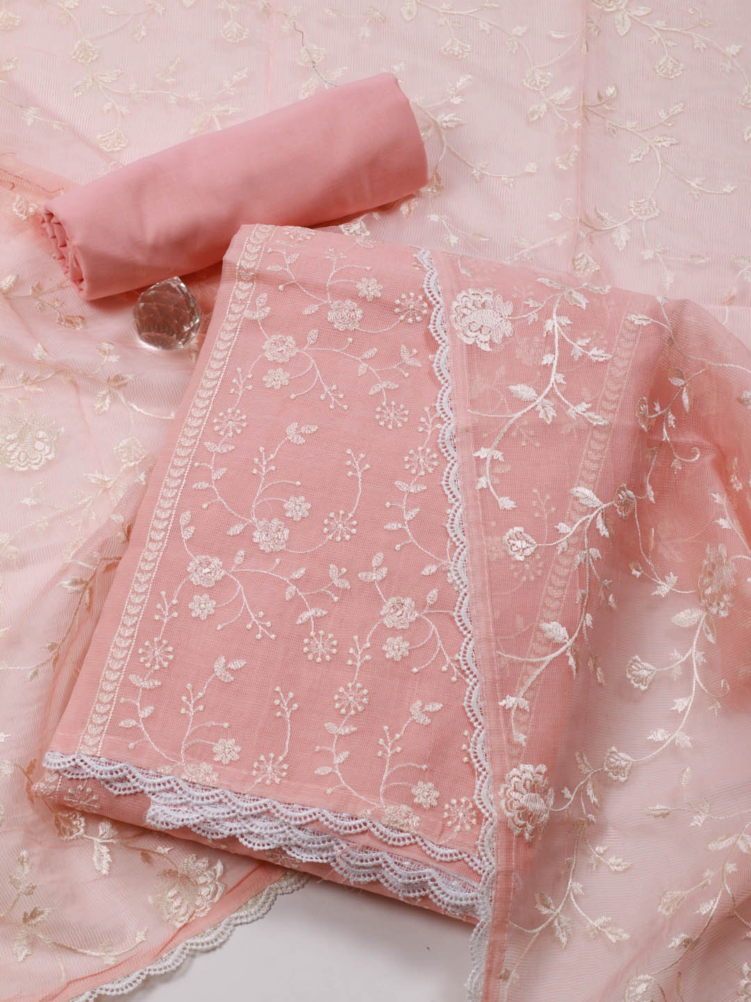 Meena Bazaar Floral Embroidered Thread Work Detailed Unstitched Dress Material, Peach
Meena Bazaar Floral Embroidered Thread Work Detailed Unstitched Dress Material, Peach