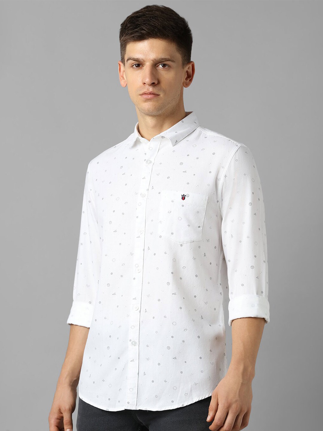 Louis Philippe Jeans Micro Ditsy Printed Spread Collar Slim Fit Cotton Casual Shirt, White
Louis Philippe Jeans Micro Ditsy Printed Spread Collar Slim Fit Cotton Casual Shirt, White