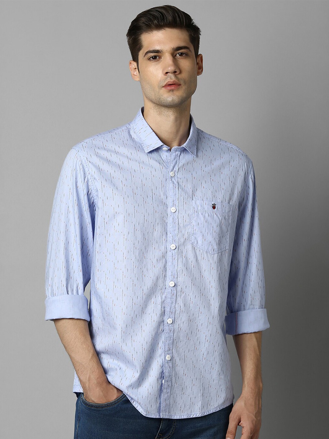 Louis Philippe Jeans Abstract Printed Spread Collar Slim Fit Cotton Casual Shirt, Blue
Louis Philippe Jeans Abstract Printed Spread Collar Slim Fit Cotton Casual Shirt, Blue