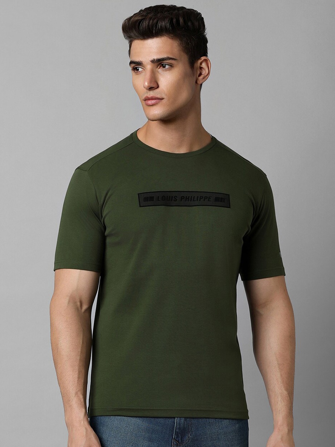 Louis Philippe Green Typography Printed Short Sleeves Applique Slim Fit Casual T-shirt
Louis Philippe Green Typography Printed Short Sleeves Applique Slim Fit Casual T-shirt