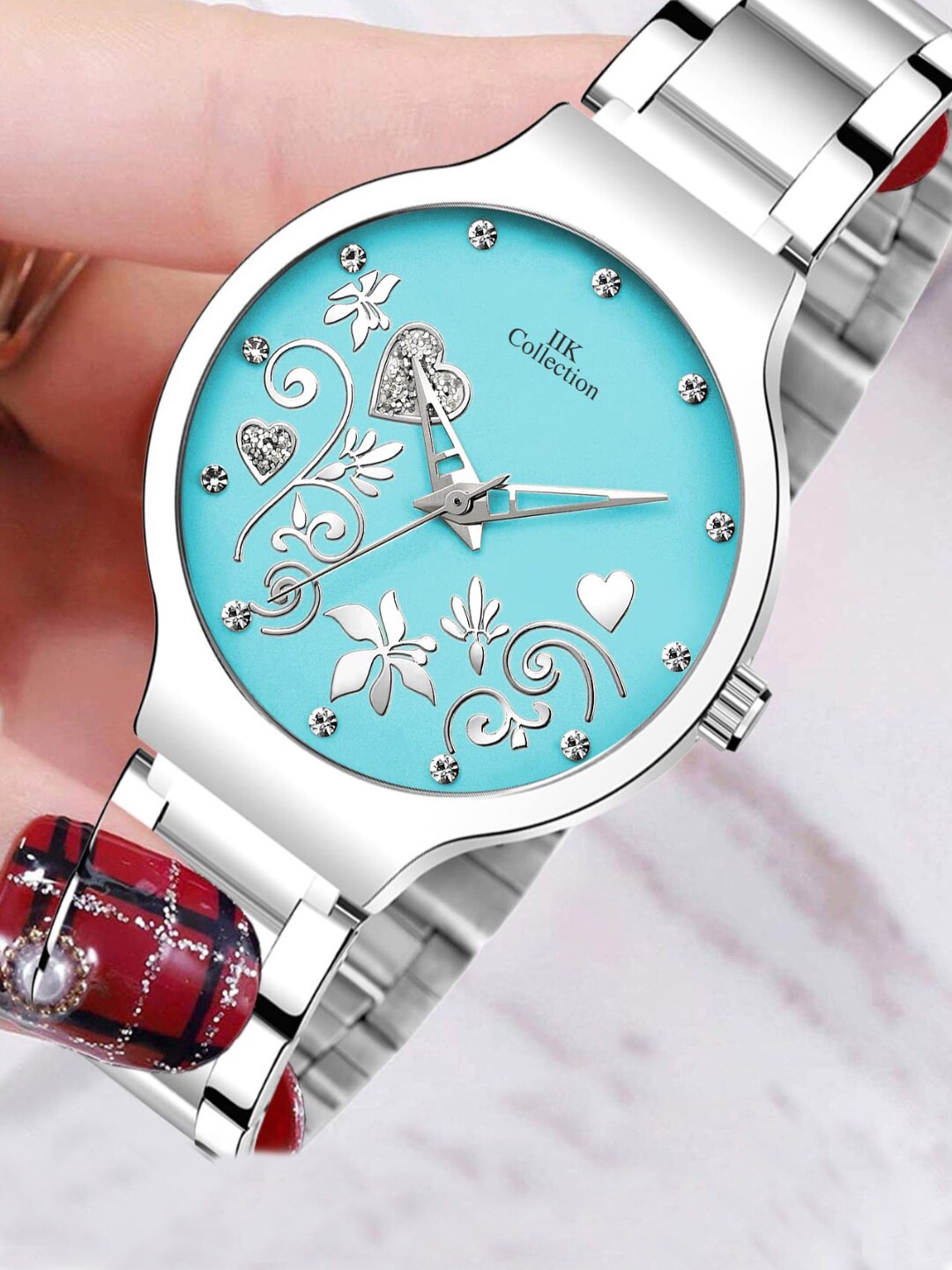 IIK COLLECTION Women Round Dial Stainless Steel Bracelet Chain Strap Analogue Watch, Blue
IIK COLLECTION Women Round Dial Stainless Steel Bracelet Chain Strap Analogue Watch, Blue