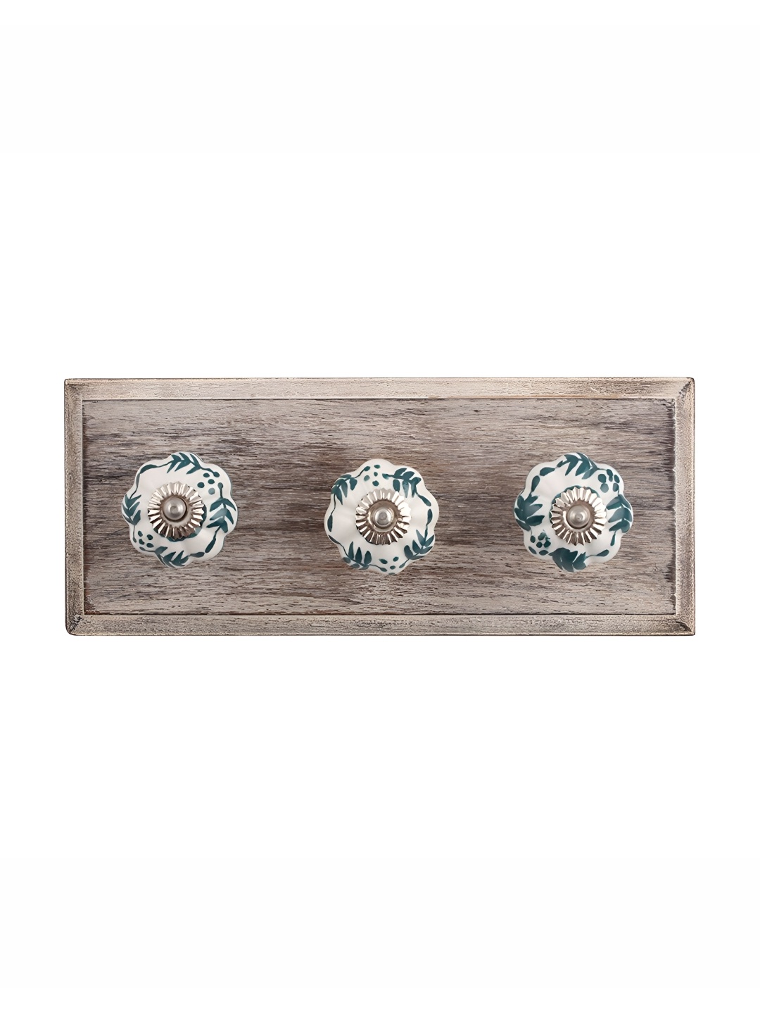 Indianshelf Brown & White 3 Hooks Floral Printed Rectangle Shape Wooden Wall Key Holder
Indianshelf Brown & White 3 Hooks Floral Printed Rectangle Shape Wooden Wall Key Holder