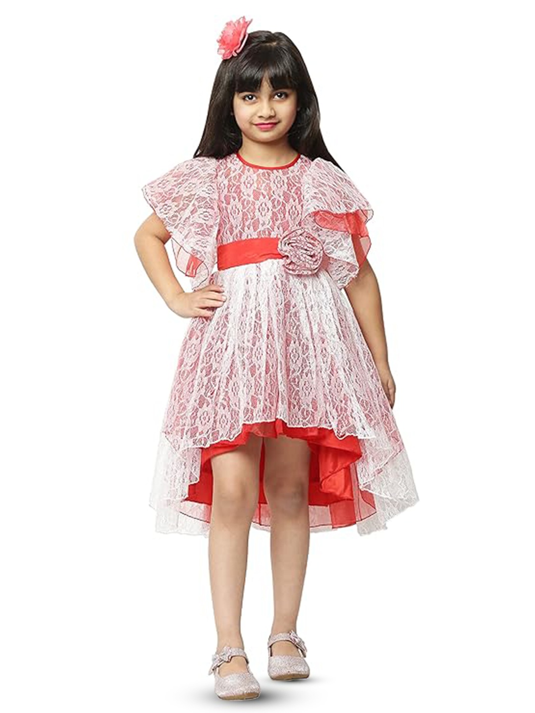 BAESD Infant Girls Floral Laced Flared Sleeve Satin Fit & Flare Dress, White
BAESD Infant Girls Floral Laced Flared Sleeve Satin Fit & Flare Dress, White