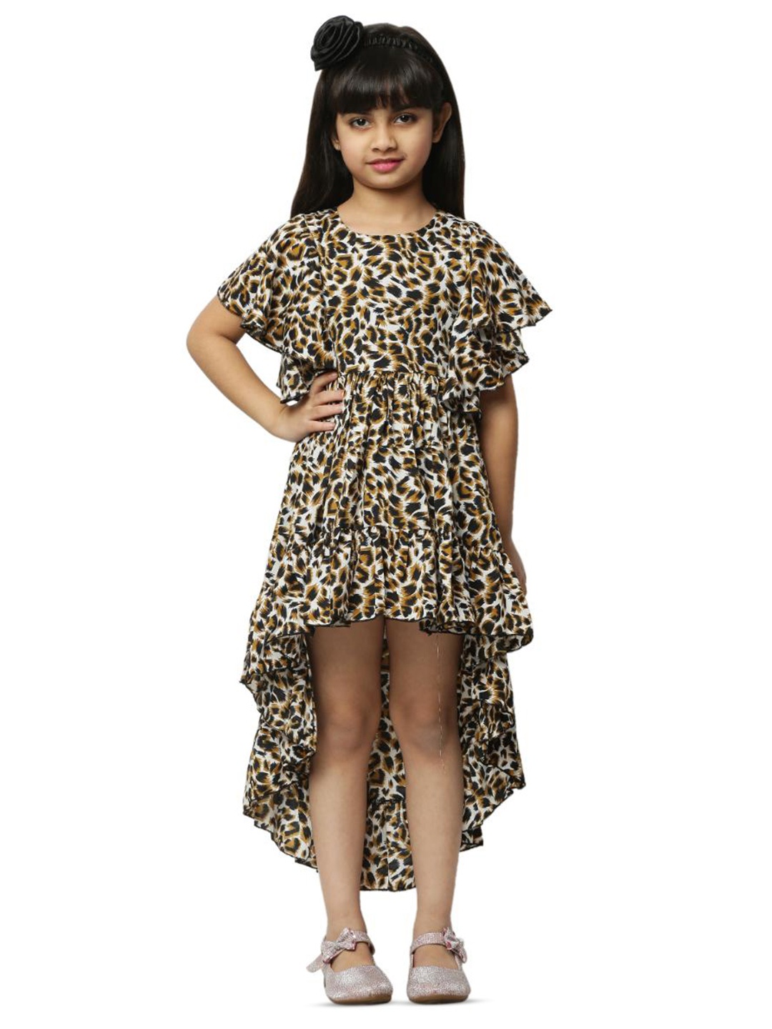 BAESD Girls Animal Printed Flutter Sleeves Crepe High Low Fit & Flare Dress, Gold
BAESD Girls Animal Printed Flutter Sleeves Crepe High Low Fit & Flare Dress, Gold