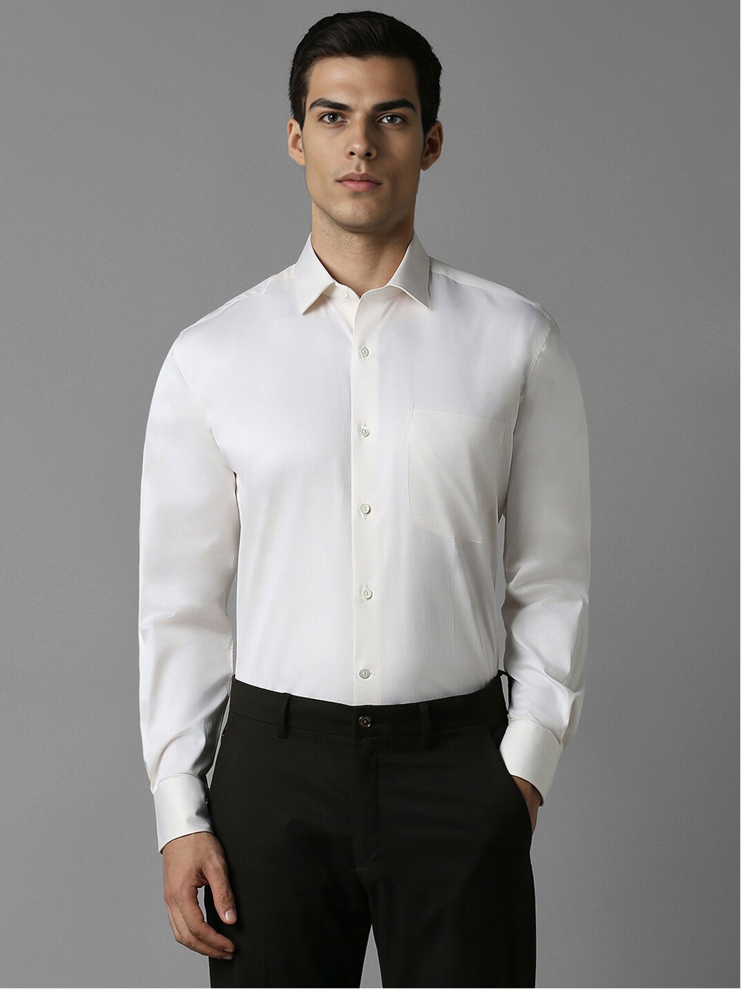 Luxure by Louis Philippe Spread Collar Opaque Cotton Formal Shirt, White
Luxure by Louis Philippe Spread Collar Opaque Cotton Formal Shirt, White