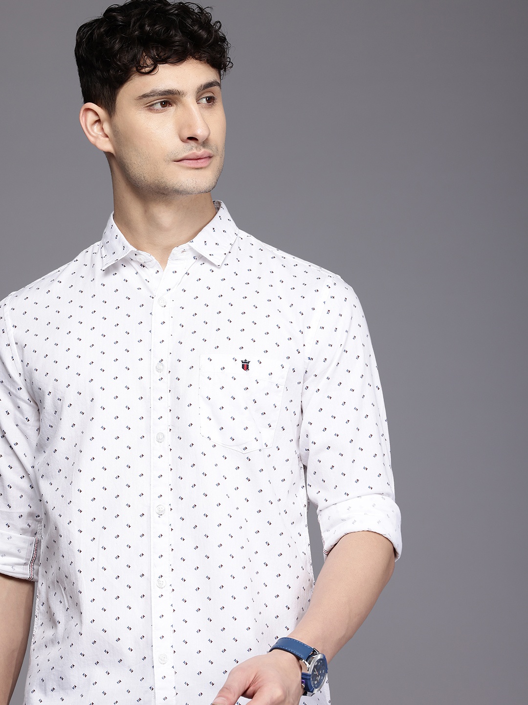 Louis Philippe Jeans Super Slim Fit Geometric Printed Pure Cotton Casual Shirt, White
Louis Philippe Jeans Super Slim Fit Geometric Printed Pure Cotton Casual Shirt, White