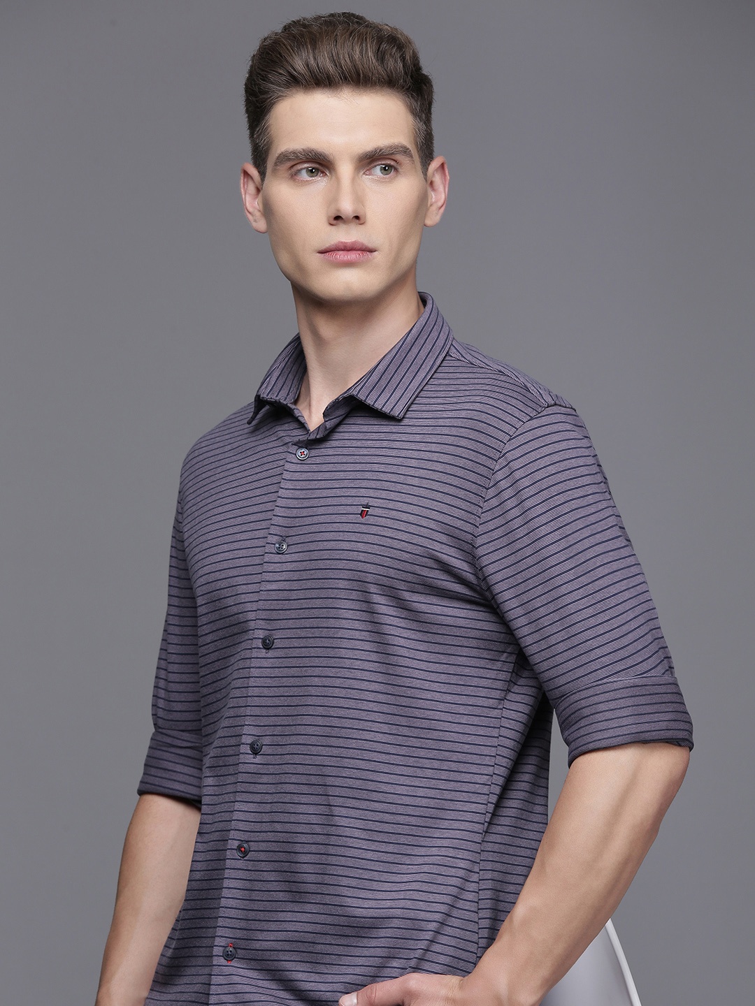 Louis Philippe Sport Pure Cotton Smart Slim Fit Horizontal Striped Casual Shirt, Navy blue
Louis Philippe Sport Pure Cotton Smart Slim Fit Horizontal Striped Casual Shirt, Navy blue