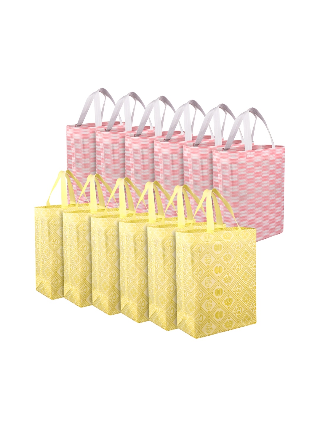 Kuber Industries Set of 12 Geometric Printed Non-Woven Reusable Shopper Handheld Bags, Yellow
Kuber Industries Set of 12 Geometric Printed Non-Woven Reusable Shopper Handheld Bags, Yellow