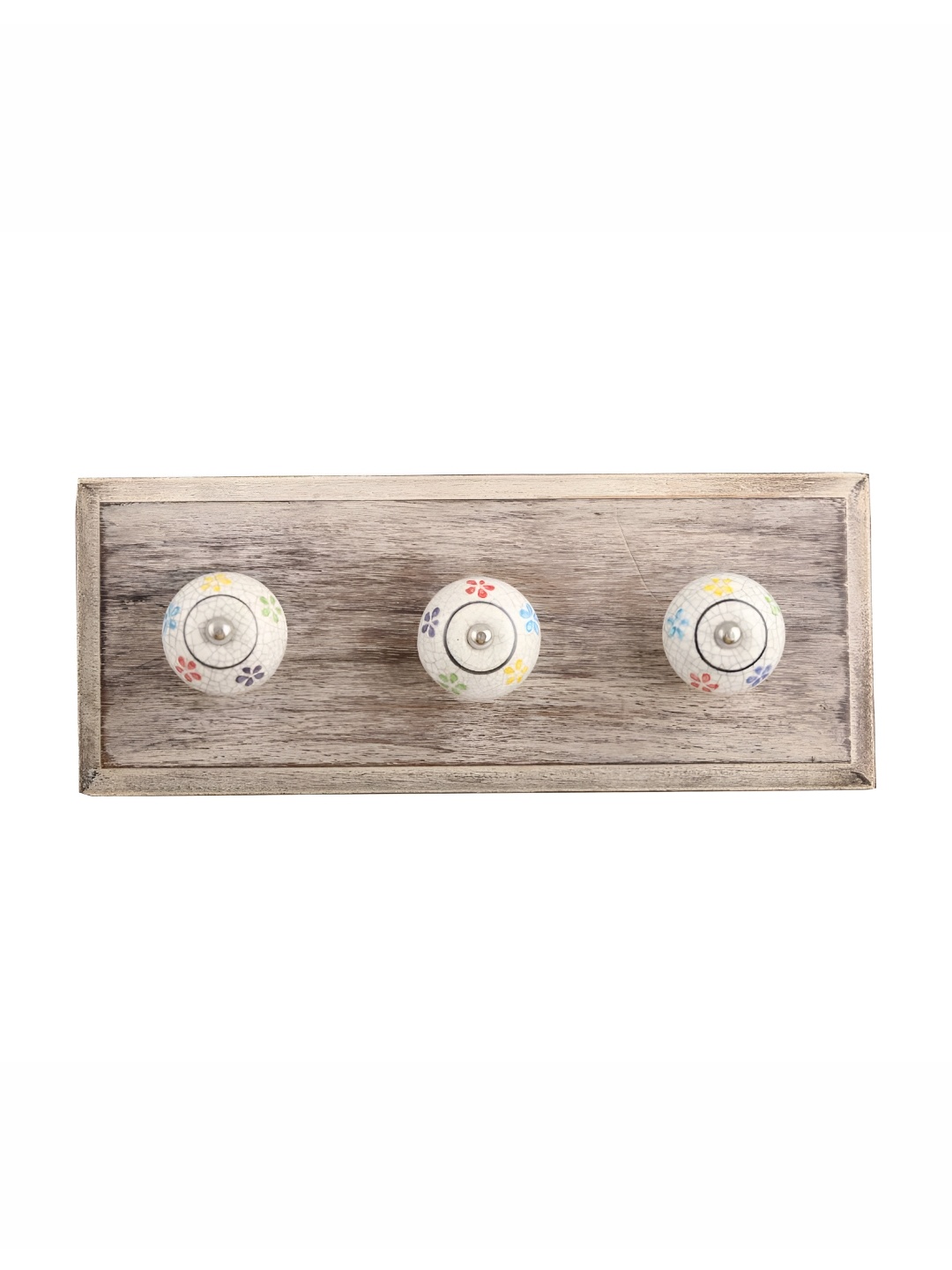 Indianshelf Brown & White Floral Printed Crackle Melon Rectangle Shape Wooden Wall Hook
Indianshelf Brown & White Floral Printed Crackle Melon Rectangle Shape Wooden Wall Hook