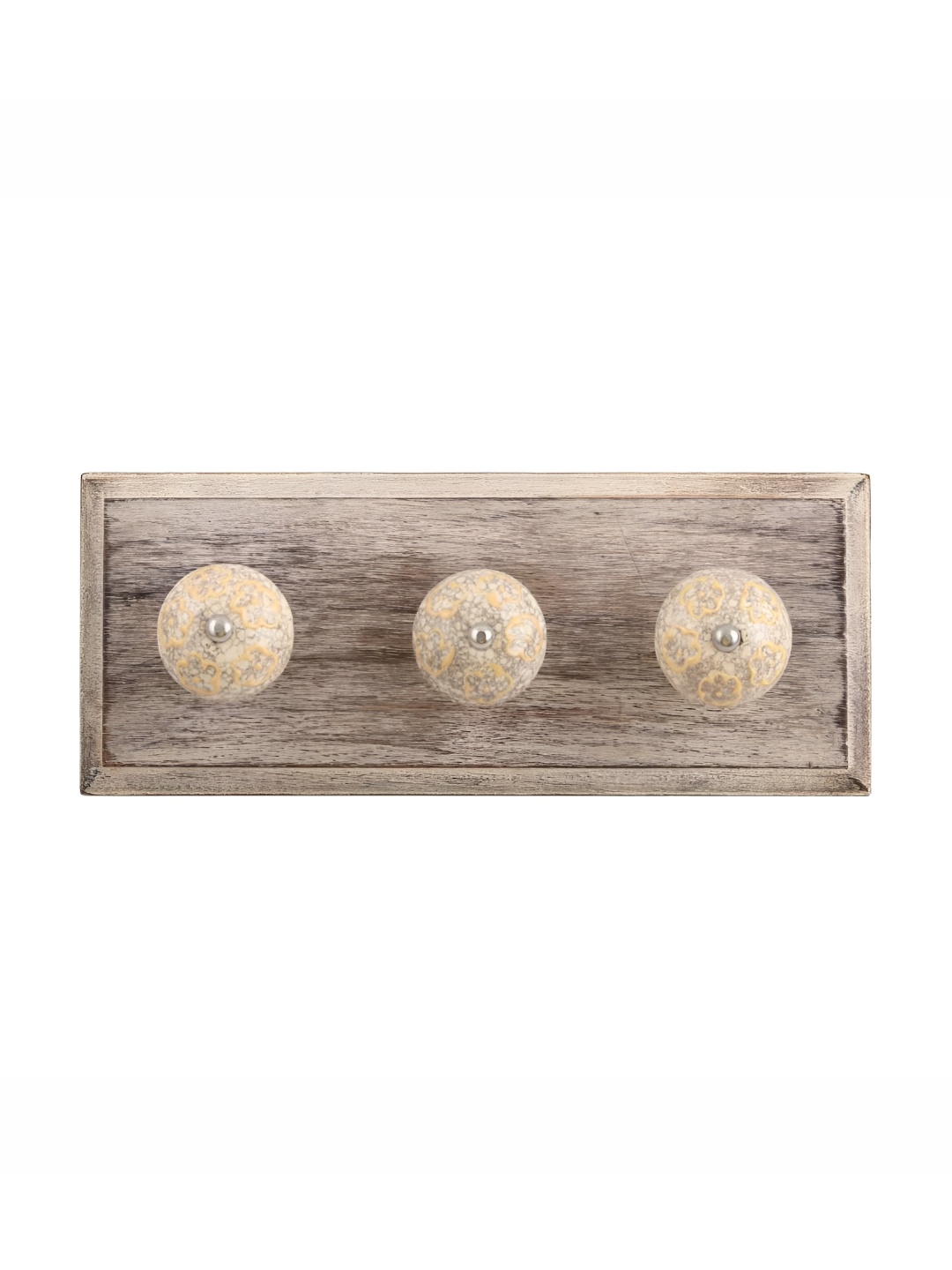Indianshelf Beige & Yellow Floral Printed Crackle Melon Rectangle Shape Wooden Wall Hook
Indianshelf Beige & Yellow Floral Printed Crackle Melon Rectangle Shape Wooden Wall Hook