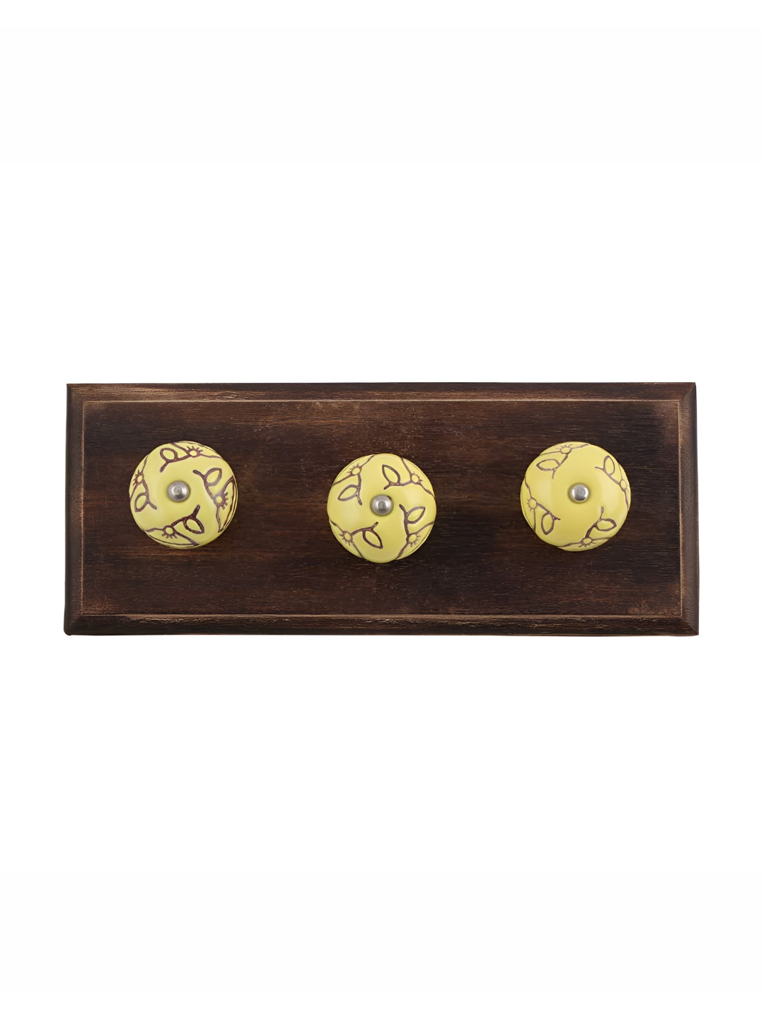 Indianshelf Brown & Yellow Wooden Floral Wall Hooks Holder
Indianshelf Brown & Yellow Wooden Floral Wall Hooks Holder