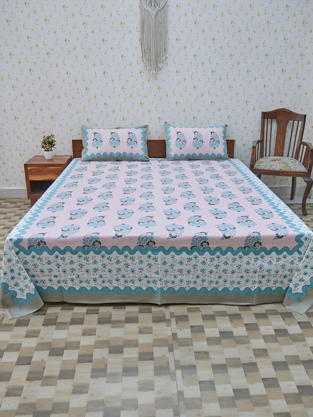 Ethnic Rajasthan Blue Ethnic Motifs Cotton 140 TC Queen Bedsheet With 2 Pillow Covers
Ethnic Rajasthan Blue Ethnic Motifs Cotton 140 TC Queen Bedsheet With 2 Pillow Covers