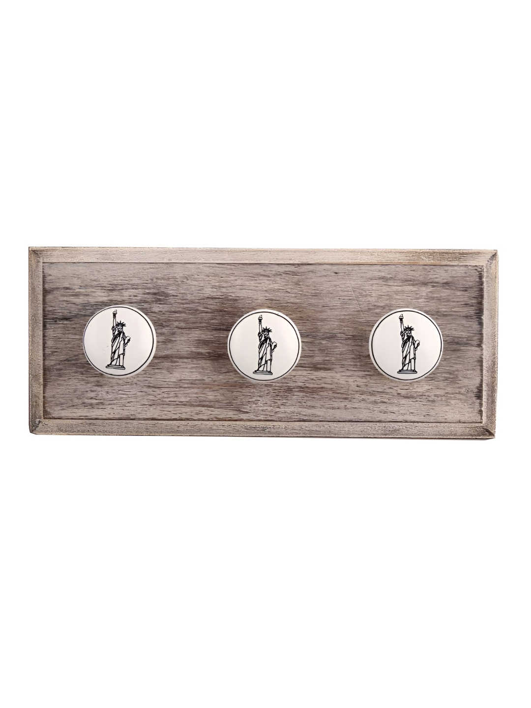 Indianshelf Brown & White Statue of Liberty Printed Wooden Wall Hooks Key Holder
Indianshelf Brown & White Statue of Liberty Printed Wooden Wall Hooks Key Holder
