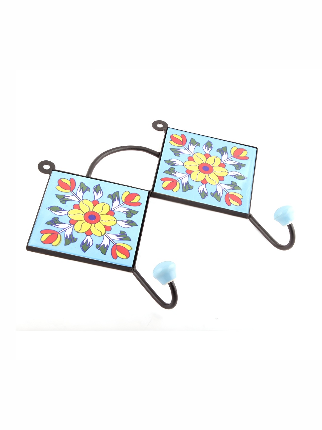 Indianshelf Turquoise Blue & Yellow Floral Tile Printed Ceramic Wall 2 Hooks Key Holder
Indianshelf Turquoise Blue & Yellow Floral Tile Printed Ceramic Wall 2 Hooks Key Holder