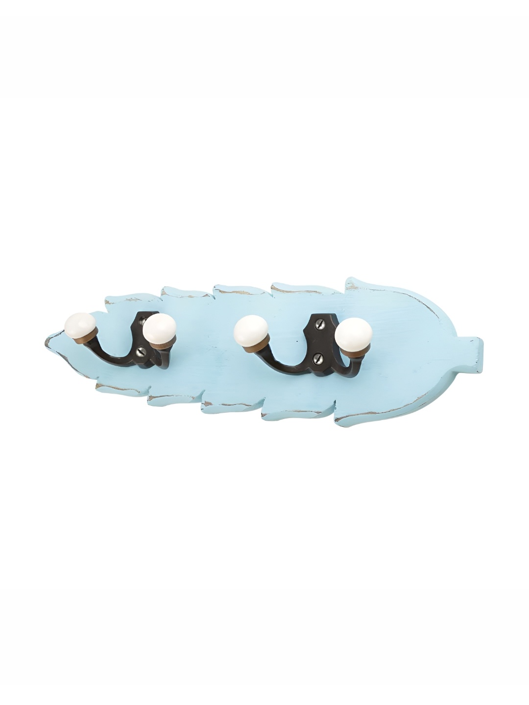 Indianshelf White & Turquoise Blue Leaf Shape Double Loop Wooden Wall Hooks Key Holder
Indianshelf White & Turquoise Blue Leaf Shape Double Loop Wooden Wall Hooks Key Holder