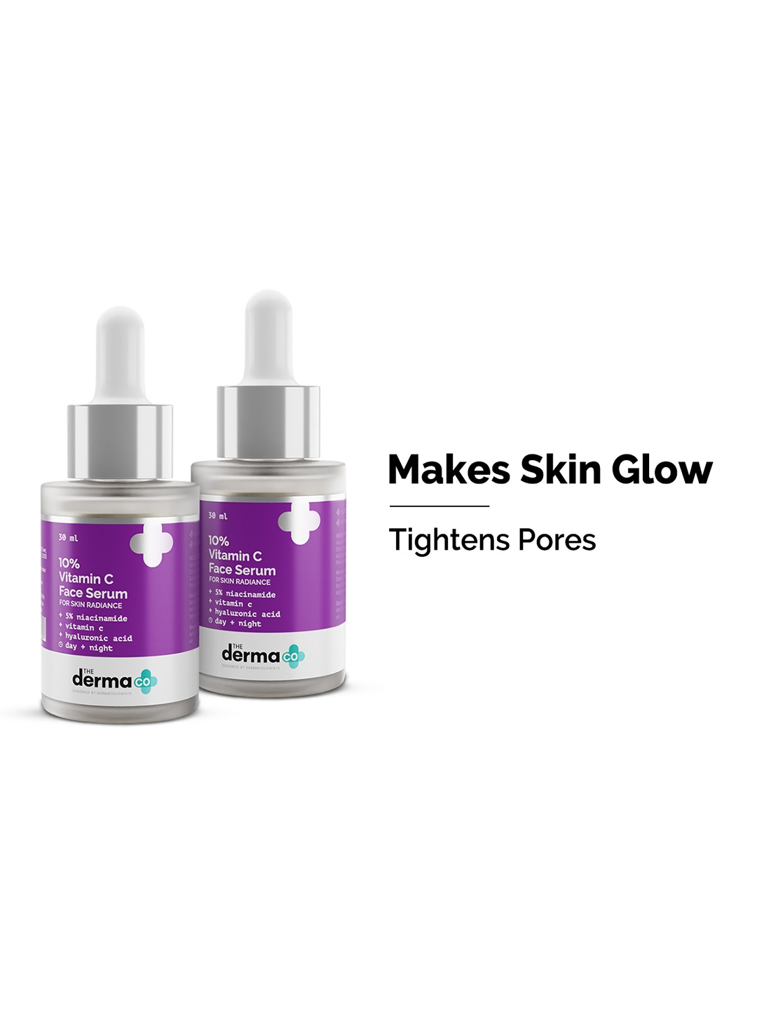 The Derma co. Set of 2 Vitamin C Face Serum with Niacinamide & Hyaluronic Acid - 30ml each, Purple
The Derma co. Set of 2 Vitamin C Face Serum with Niacinamide & Hyaluronic Acid - 30ml each, Purple