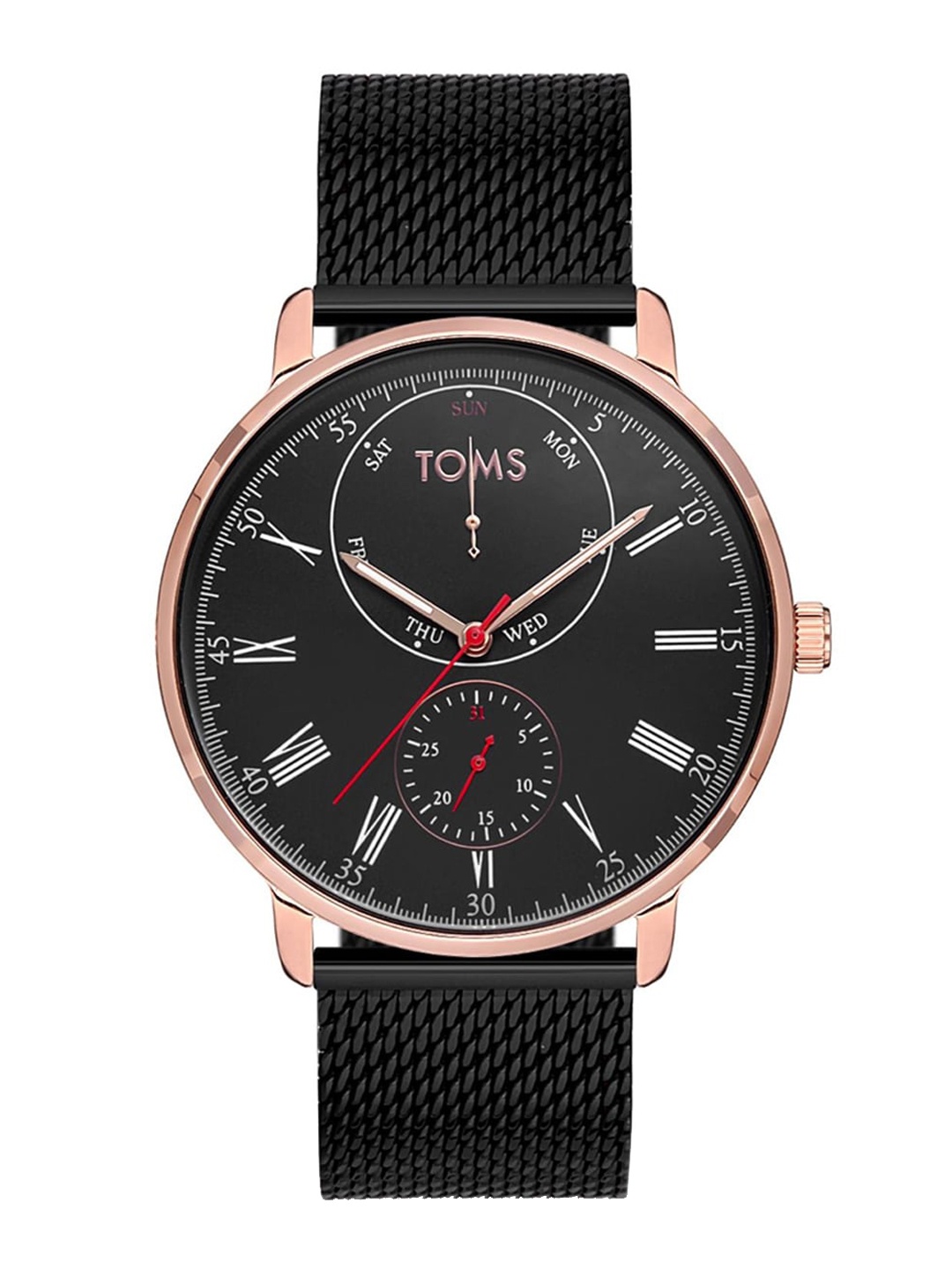 TOMS Men Stainless Steel Bracelet Style Straps Analogue Watch T1899C-R, Black
TOMS Men Stainless Steel Bracelet Style Straps Analogue Watch T1899C-R, Black