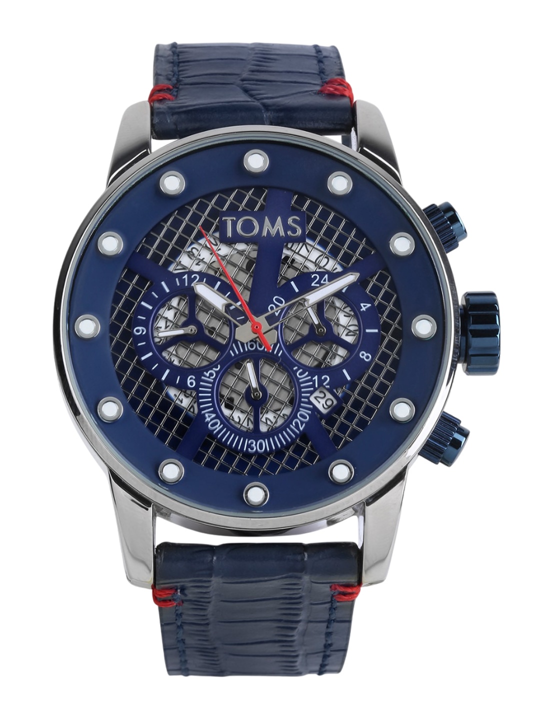 TOMS Men Printed Dial & Leather Bracelet Style Straps Multi Function Watch T71725-A, Blue
TOMS Men Printed Dial & Leather Bracelet Style Straps Multi Function Watch T71725-A, Blue