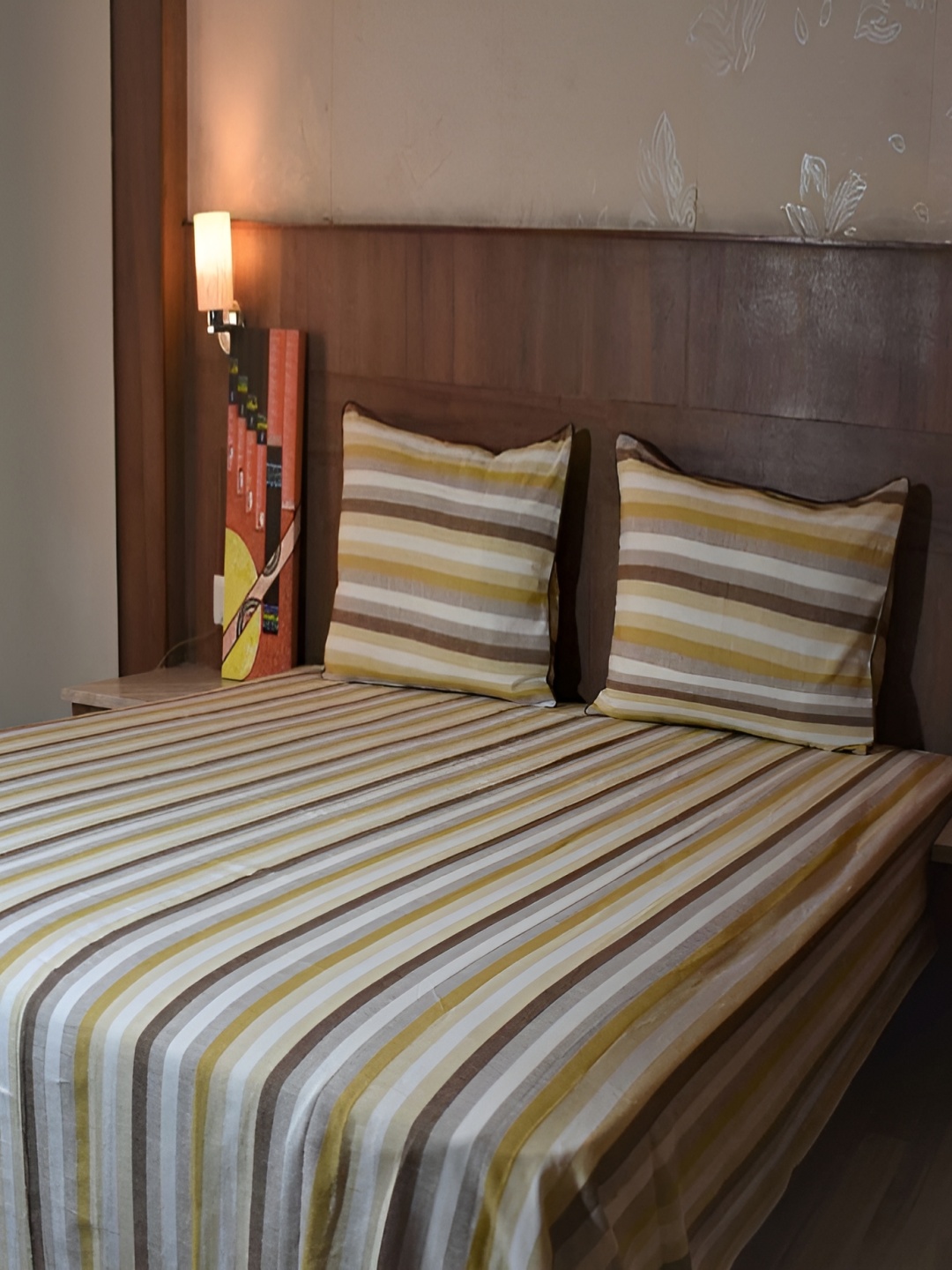 Aura Yellow & White Striped Cotton 120 TC Single Bedsheet With 2 Pillow Covers
Aura Yellow & White Striped Cotton 120 TC Single Bedsheet With 2 Pillow Covers