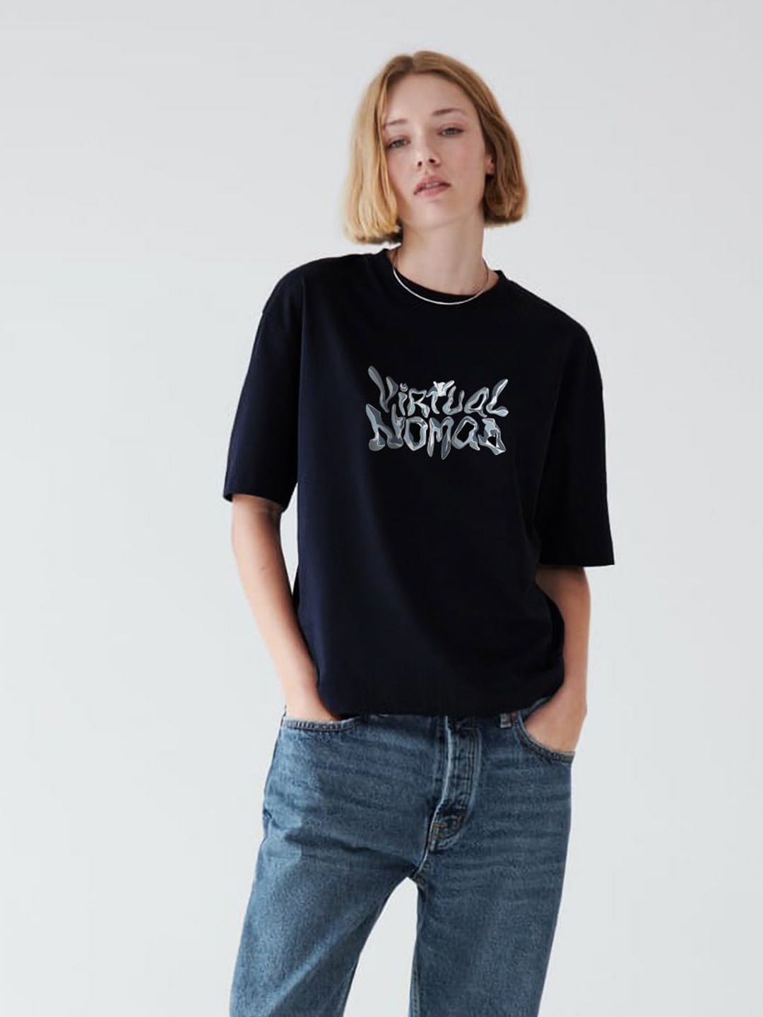 MISCHIEF MONKEY Typography Printed Drop Shoulder Sleeves Pure Cotton Oversized T-shirt, Black
MISCHIEF MONKEY Typography Printed Drop Shoulder Sleeves Pure Cotton Oversized T-shirt, Black