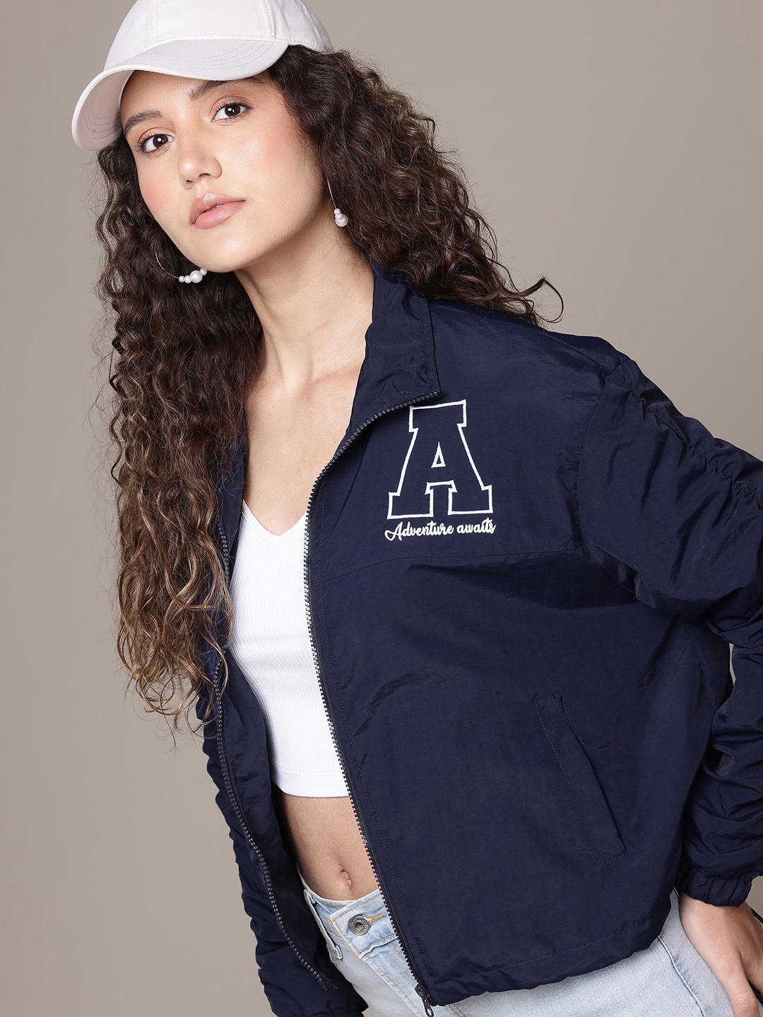 The Roadster Lifestyle Co. Embroidered Typography Detail Ruched Sleeves Tailored Jacket, Navy blue
The Roadster Lifestyle Co. Embroidered Typography Detail Ruched Sleeves Tailored Jacket, Navy blue