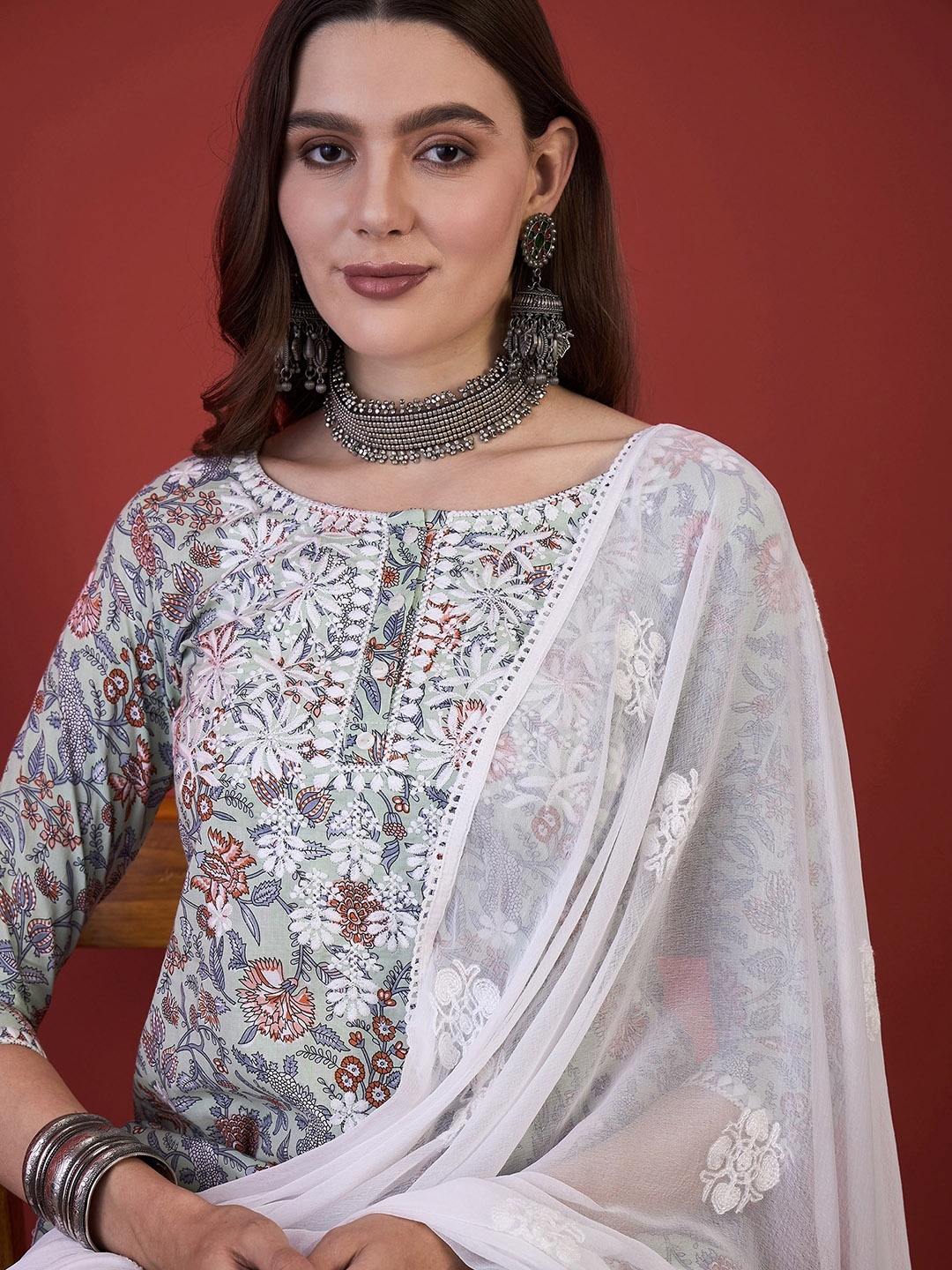 Anouk Floral Printed Thread Work Pure Cotton Kurta with Trousers & With Dupatta, Green
Anouk Floral Printed Thread Work Pure Cotton Kurta with Trousers & With Dupatta, Green