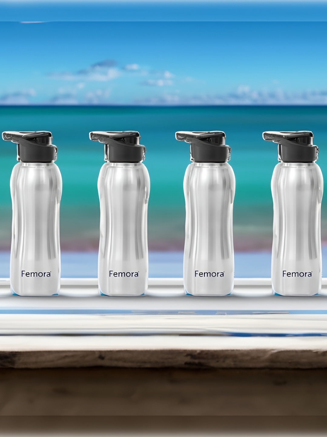 Femora Silver-Toned & Black 4 Pieces Stainless Steel Wall Vacuum Water Bottle 1L
Femora Silver-Toned & Black 4 Pieces Stainless Steel Wall Vacuum Water Bottle 1L
