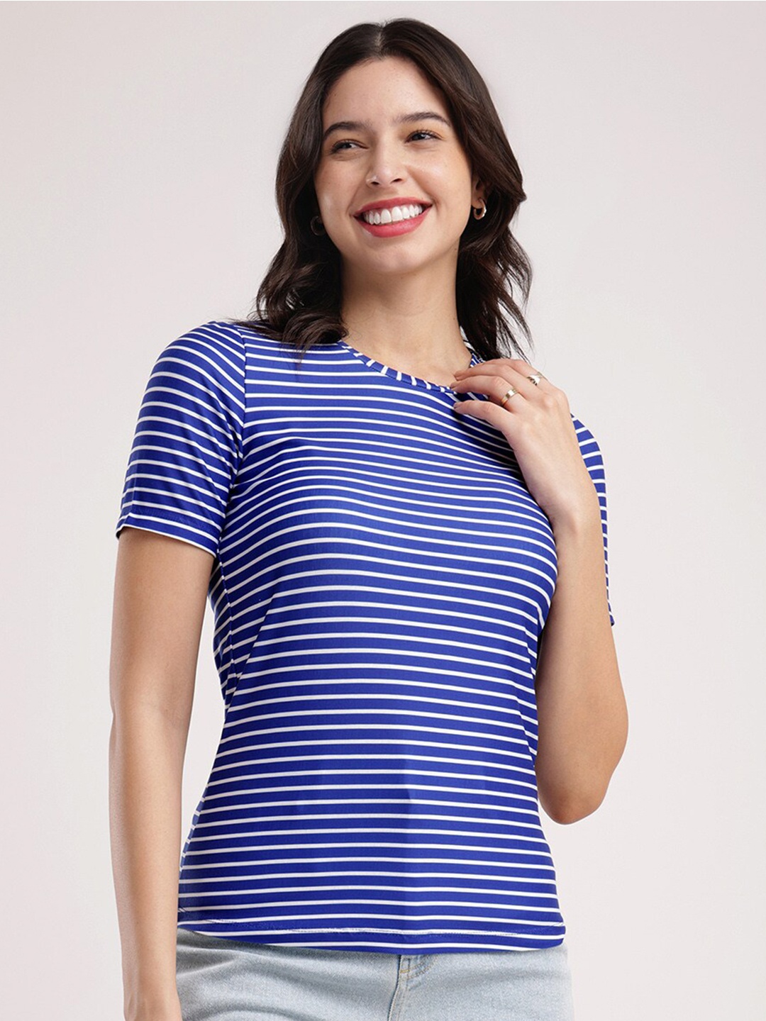 FableStreet Women Striped V-Neck Drop-Shoulder Sleeves Pure Cotton Pockets T-shirt, Black
FableStreet Women Striped V-Neck Drop-Shoulder Sleeves Pure Cotton Pockets T-shirt, Black