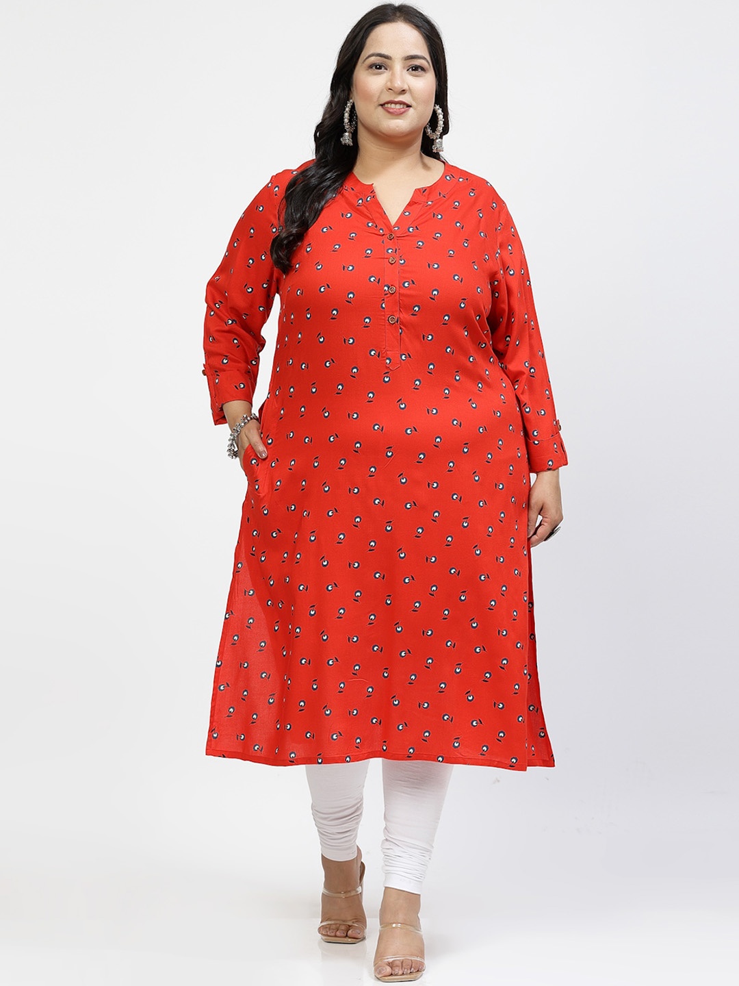 plusS Women Ethnic Motifs Embroidered Flared Sleeves Thread Work Kurta, Orange
plusS Women Ethnic Motifs Embroidered Flared Sleeves Thread Work Kurta, Orange